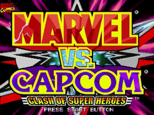 Marvel vs Capcom title screen for Sega Dreamcast